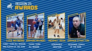 Three men’s basketball players and head coach receive national honors